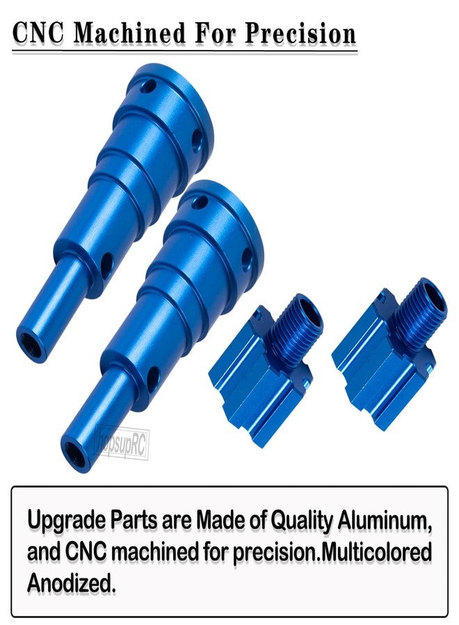 hopsupRC RC 10MM Drive Shaft CVD & Wheel Hex Hubs Upgrades Part for 1/5 X Maxx 8S Monster Truck,45# Steel Driveshaft Front Rear Axles & Aluminum Wheel Nut & Wheel Hex Hops Up,Navy Blue - Image 5